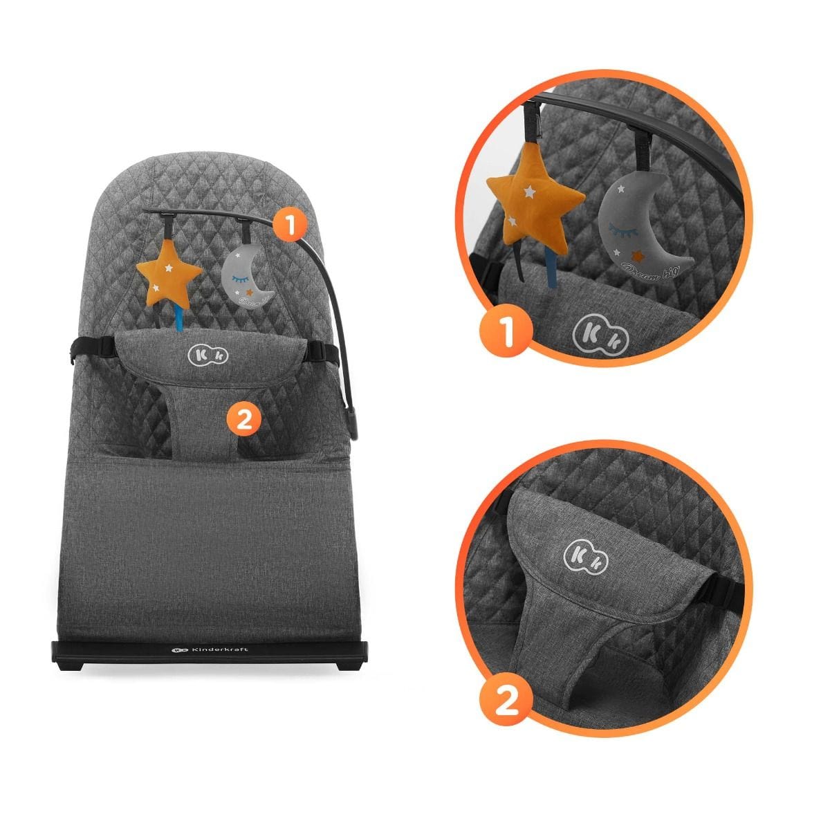 Kinderkraft Baby Bouncer MIMI - Grey