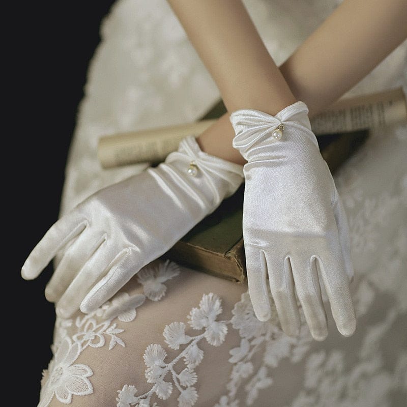 cudo Accessories White Canes Venatici short decorative gloves