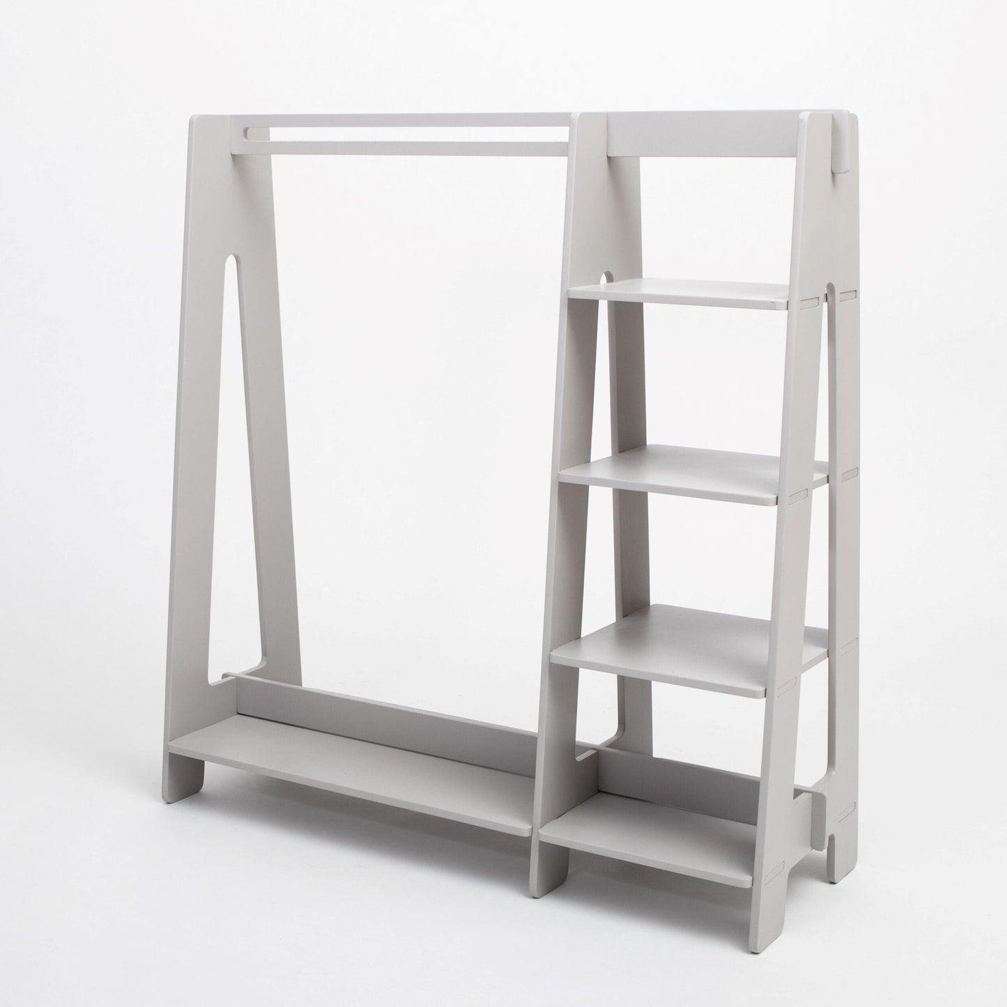 Montessori House Bed Clothing Rack with Shelves for Toddlers