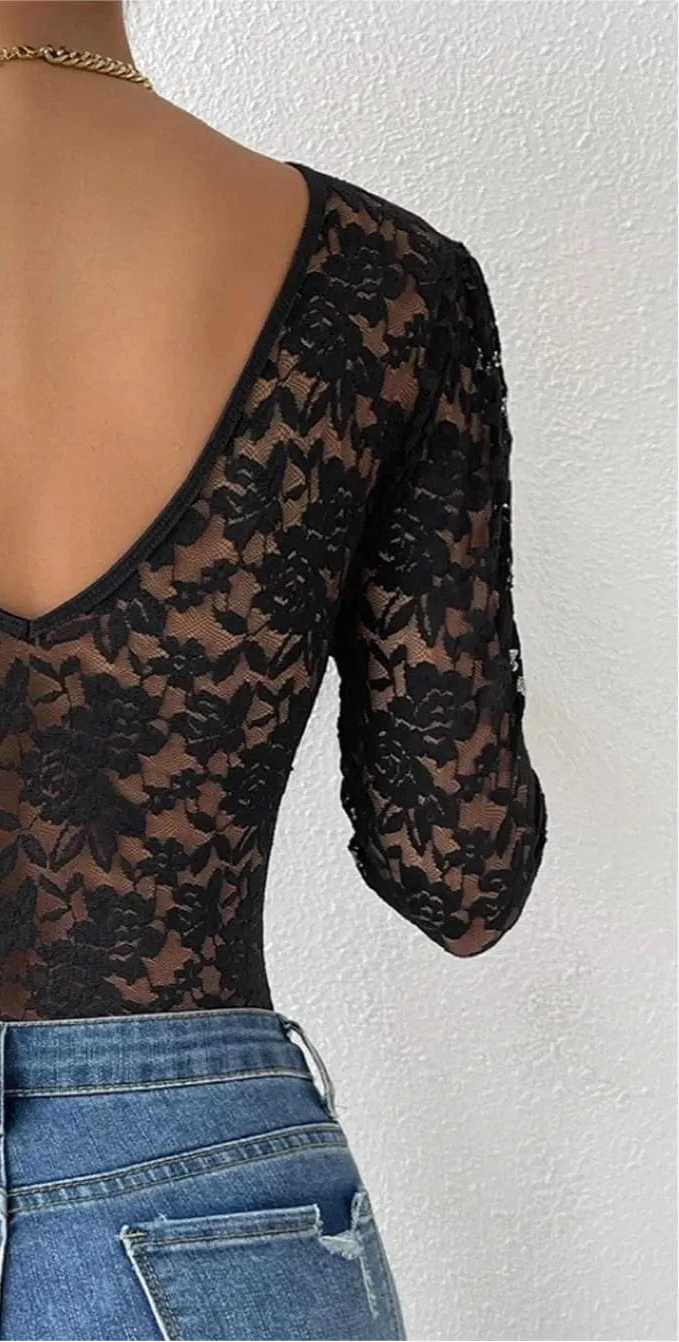 cudo Body Delphinus Long Sleeve Lace Bodysuit