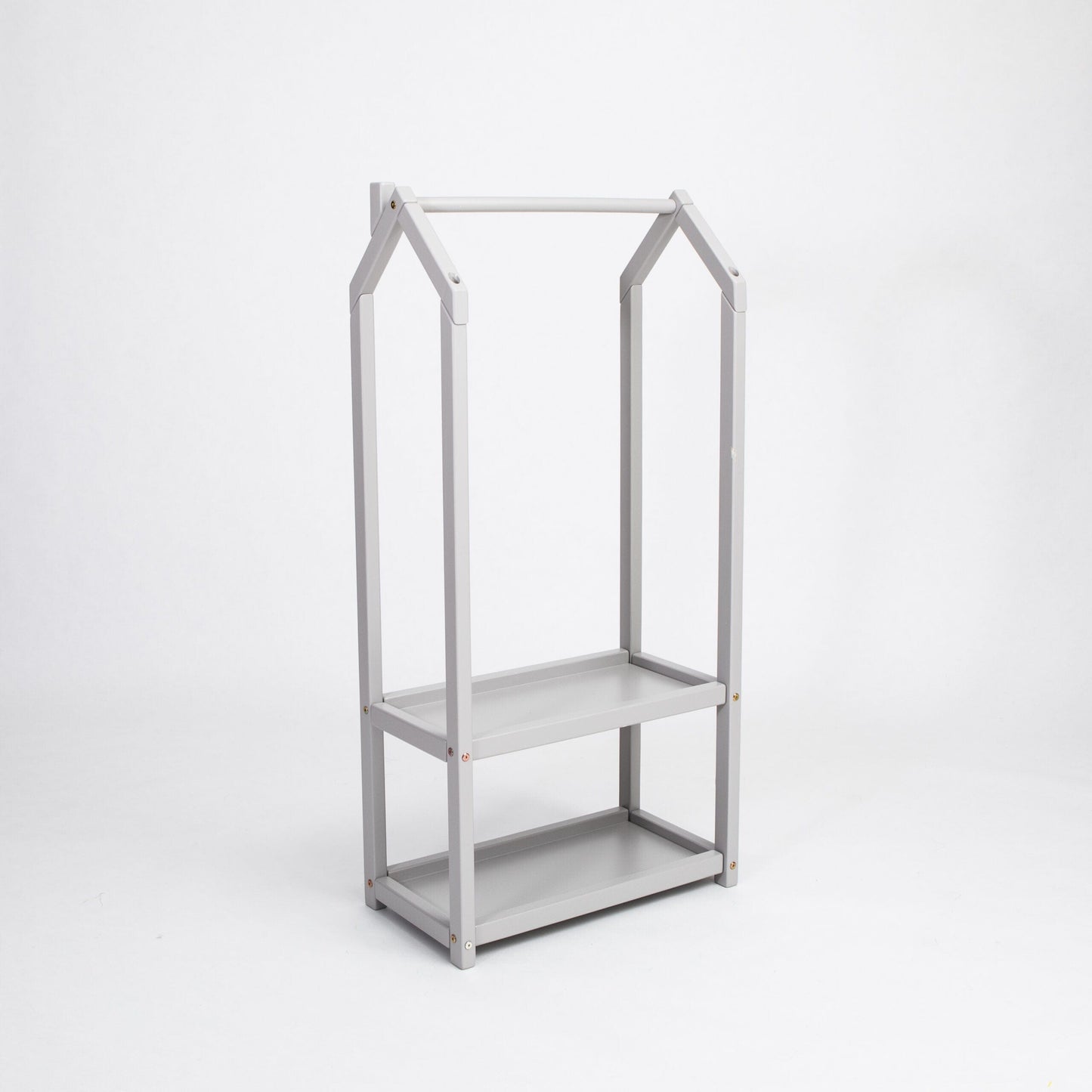 Montessori House Bed House Shaped Clothing Rack with Storage