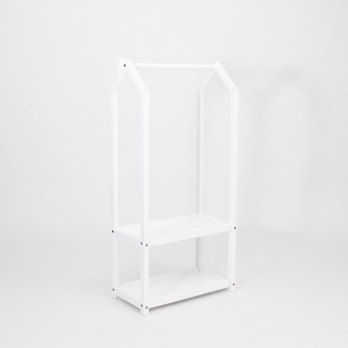Montessori House Bed House Shaped Clothing Rack with Storage