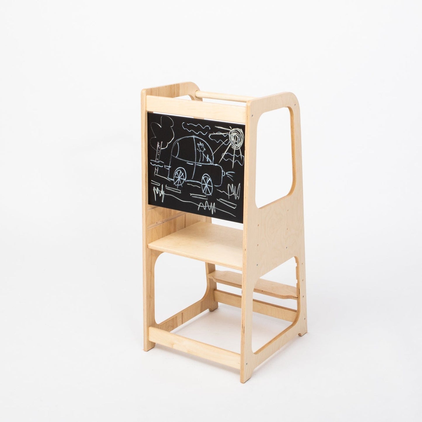 Montessori House Bed Montessori Helper Tower Step Stool / Kitchen Tower with BLACKBOARD