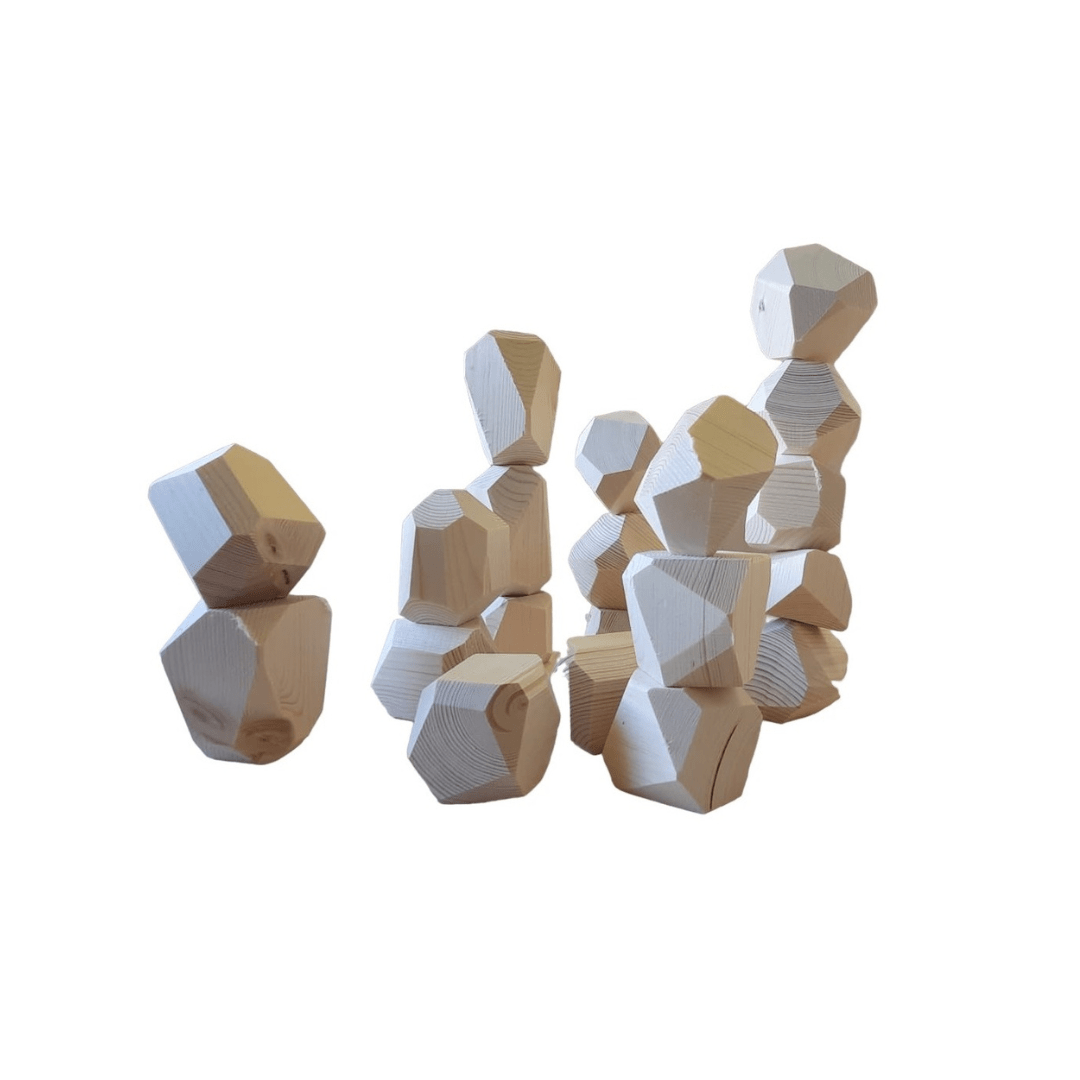 ROOSI Traditional Toys Uniquely Shaped Building Blocks for Kids – 20 pieces