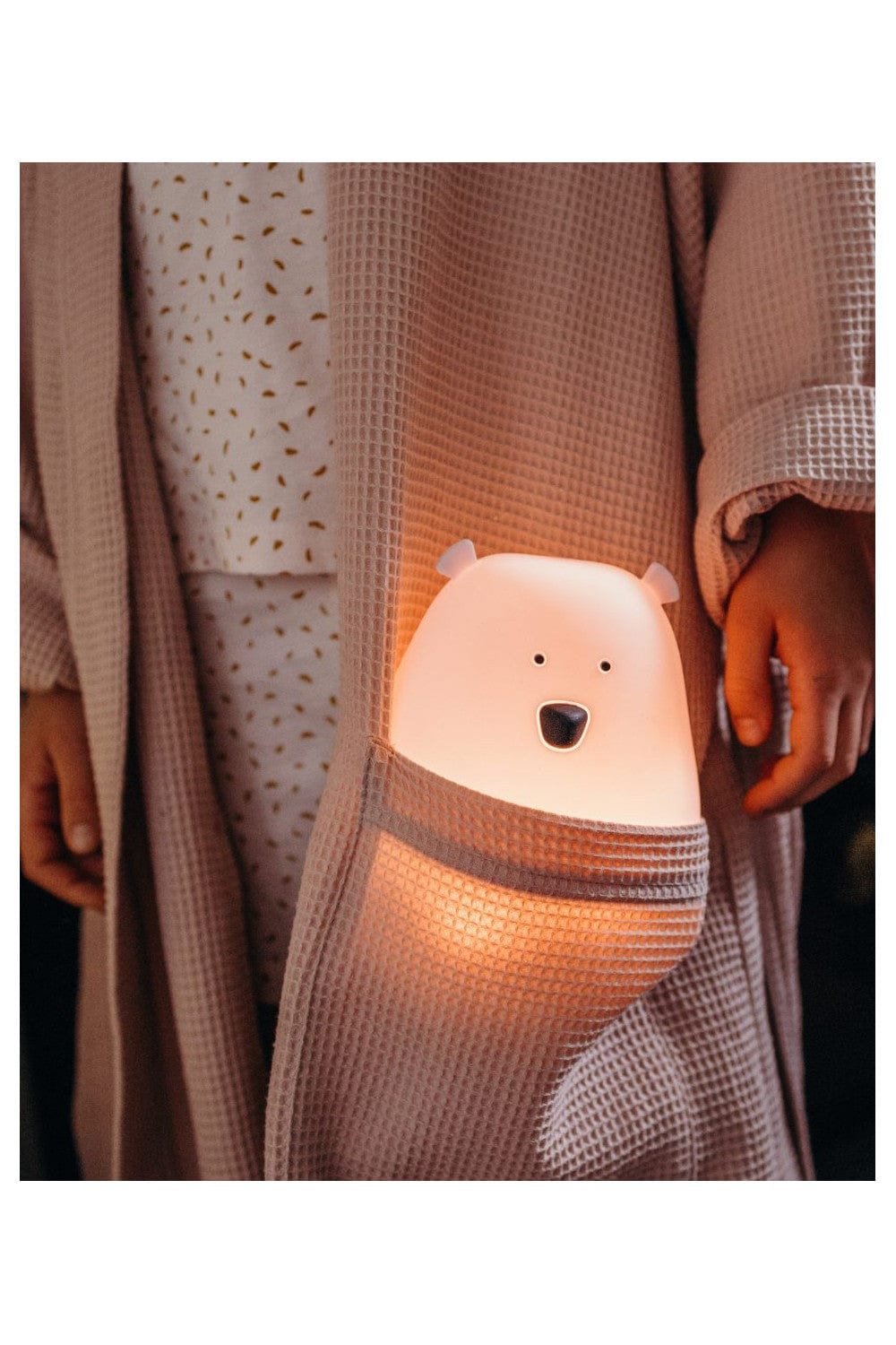 Rabbit & Friends Big Bear Silicone Lamp with Remote - Pink