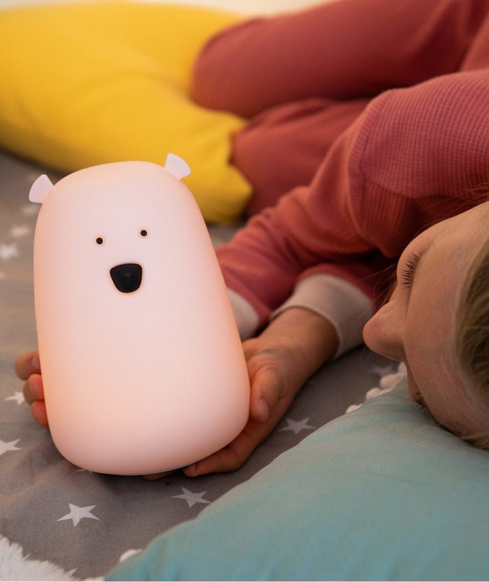 Rabbit & Friends Big Bear Silicone Lamp with Remote - Pink