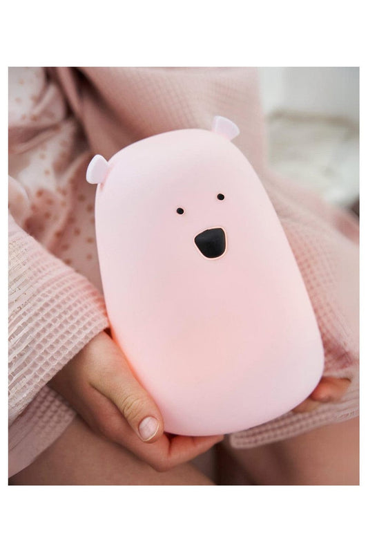 Rabbit & Friends Big Bear Silicone Lamp with Remote - Pink