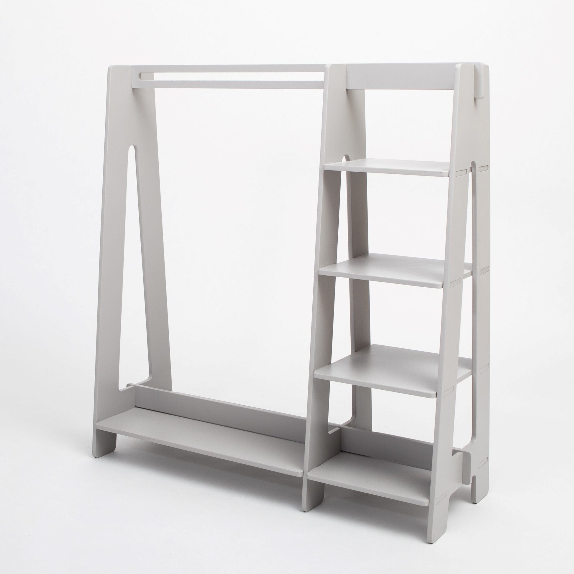 Montessori House Bed Clothing Rack with Shelves for Toddlers