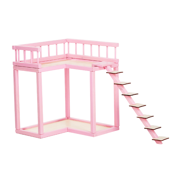 ROOSI Traditional Toys Dollhouse Balcony - Pink