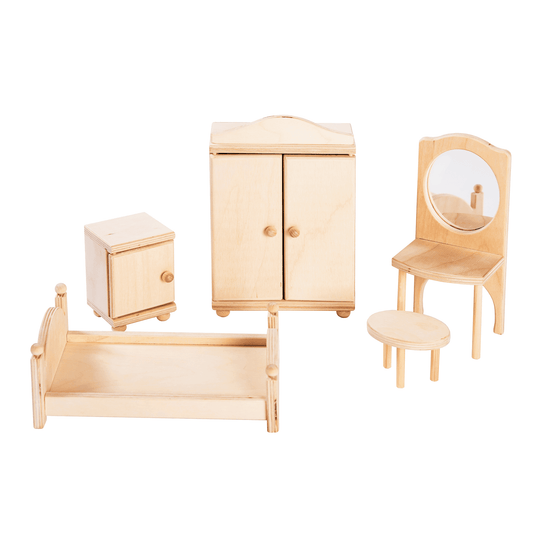 ROOSI Traditional Toys Dollhouse bedroom furniture - Natural