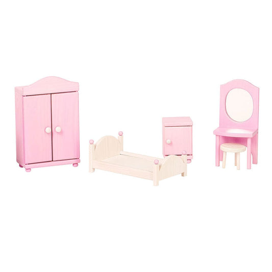 ROOSI Traditional Toys Dollhouse bedroom furniture - Pink & White