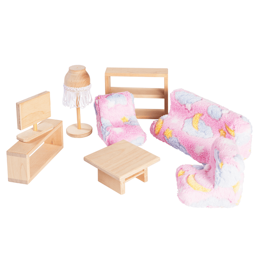 ROOSI Traditional Toys Dollhouse living room furniture - Natural