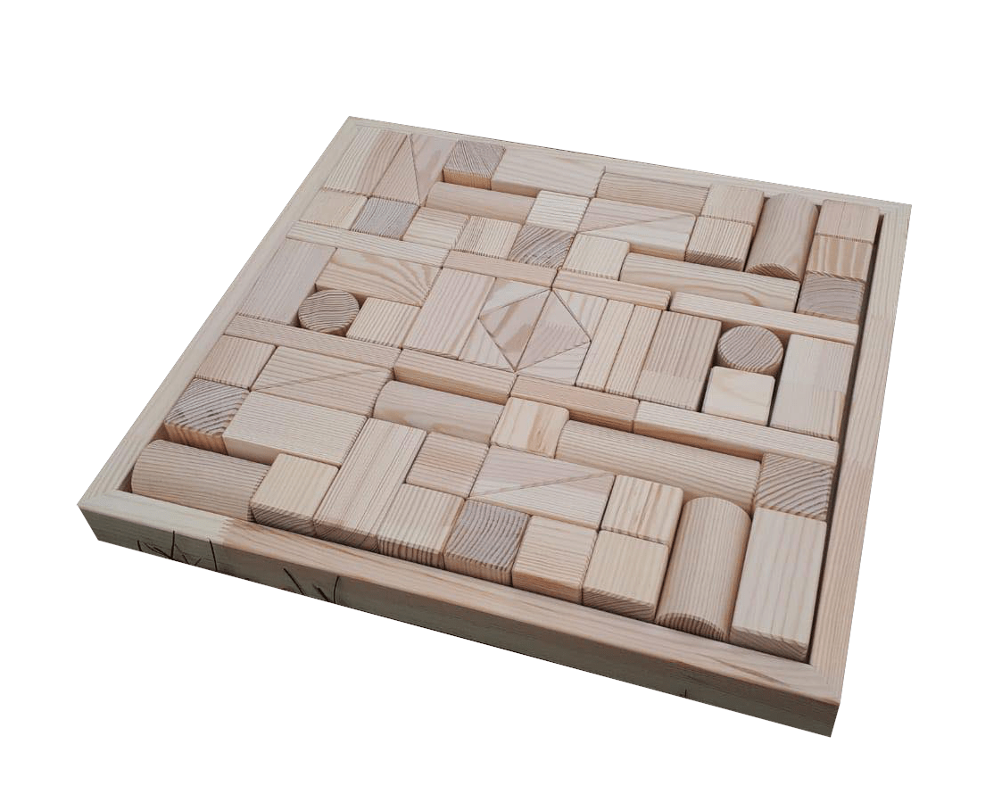 ROOSI Traditional Toys Hand-made Wooden Blocks for Kids – 70 pieces