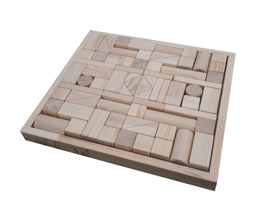 ROOSI Traditional Toys Hand-made Wooden Blocks for Kids – 70 pieces