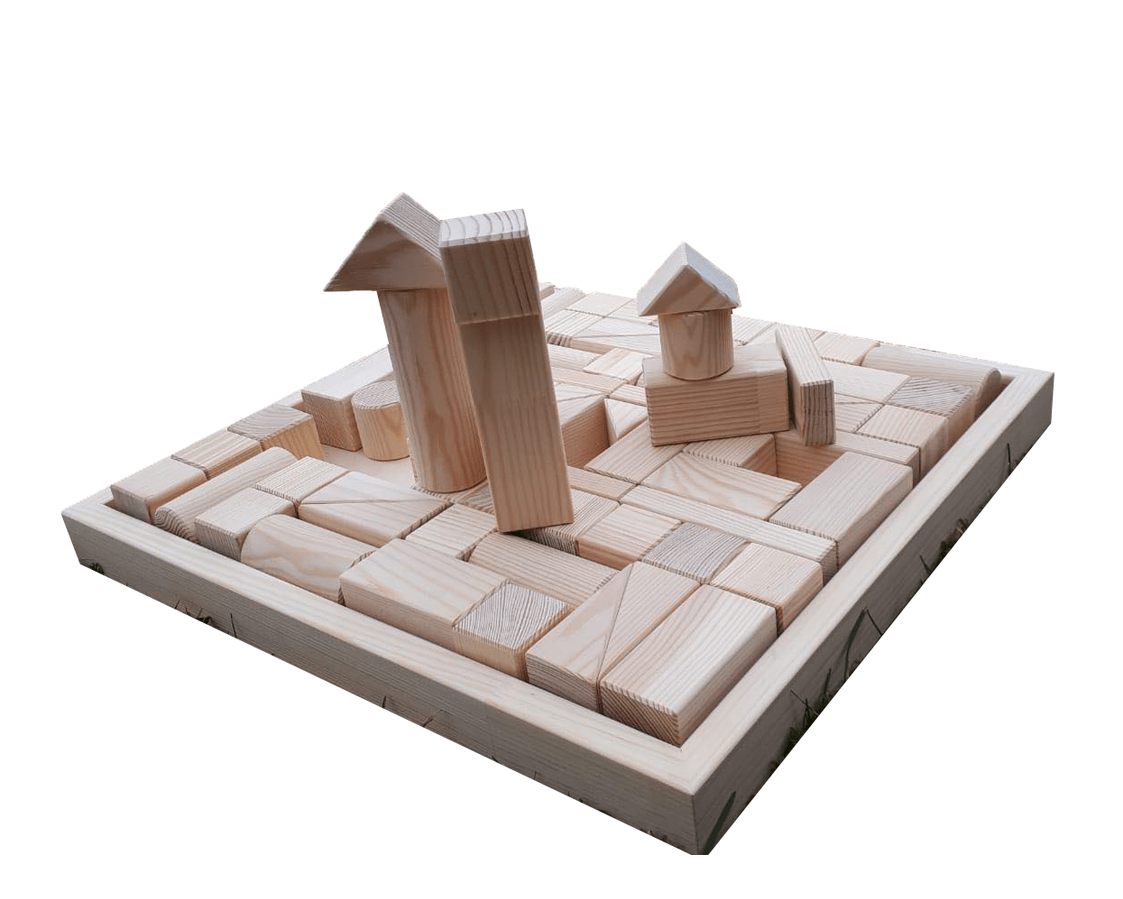 ROOSI Traditional Toys Hand-made Wooden Blocks for Kids – 70 pieces
