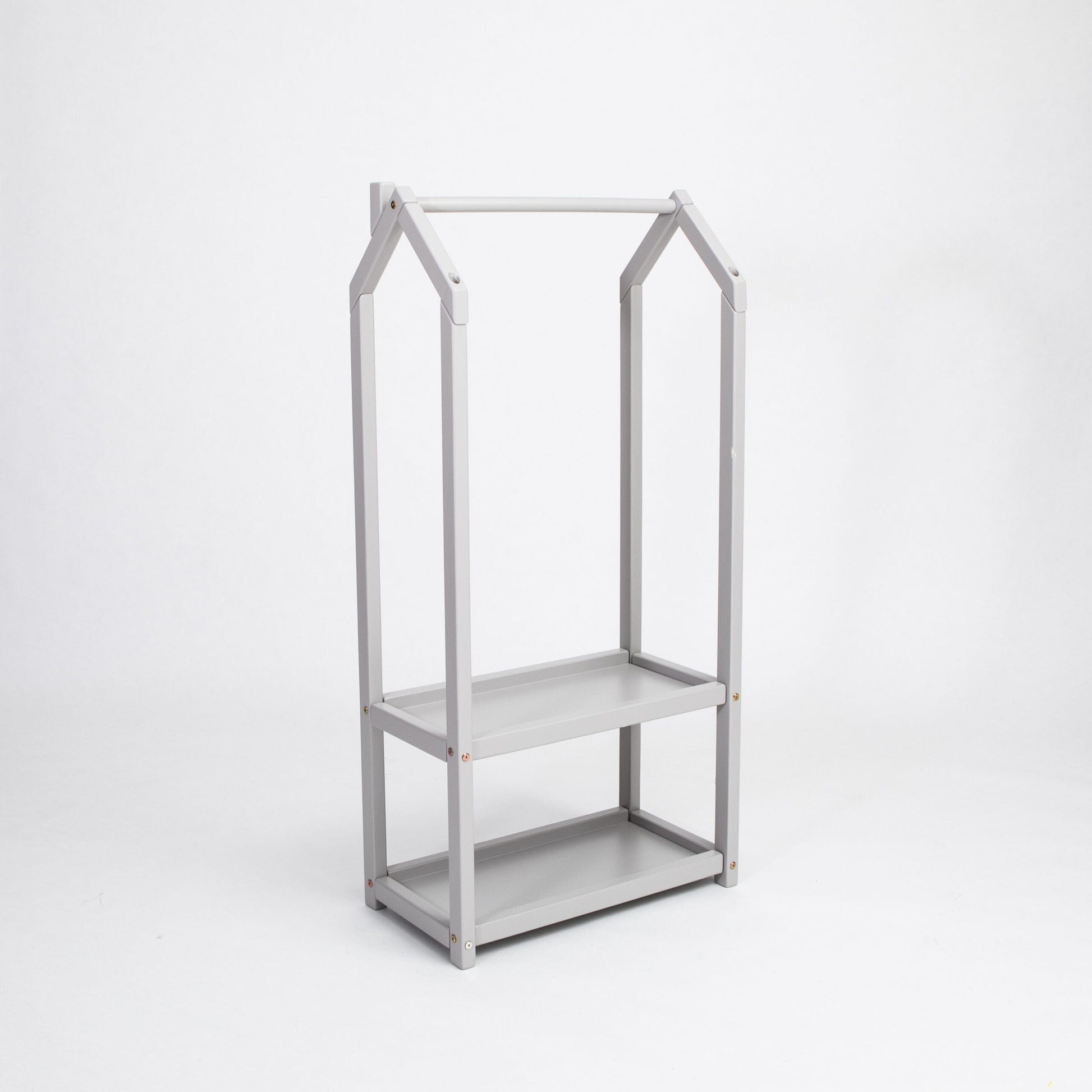Montessori House Bed House Shaped Clothing Rack with Storage