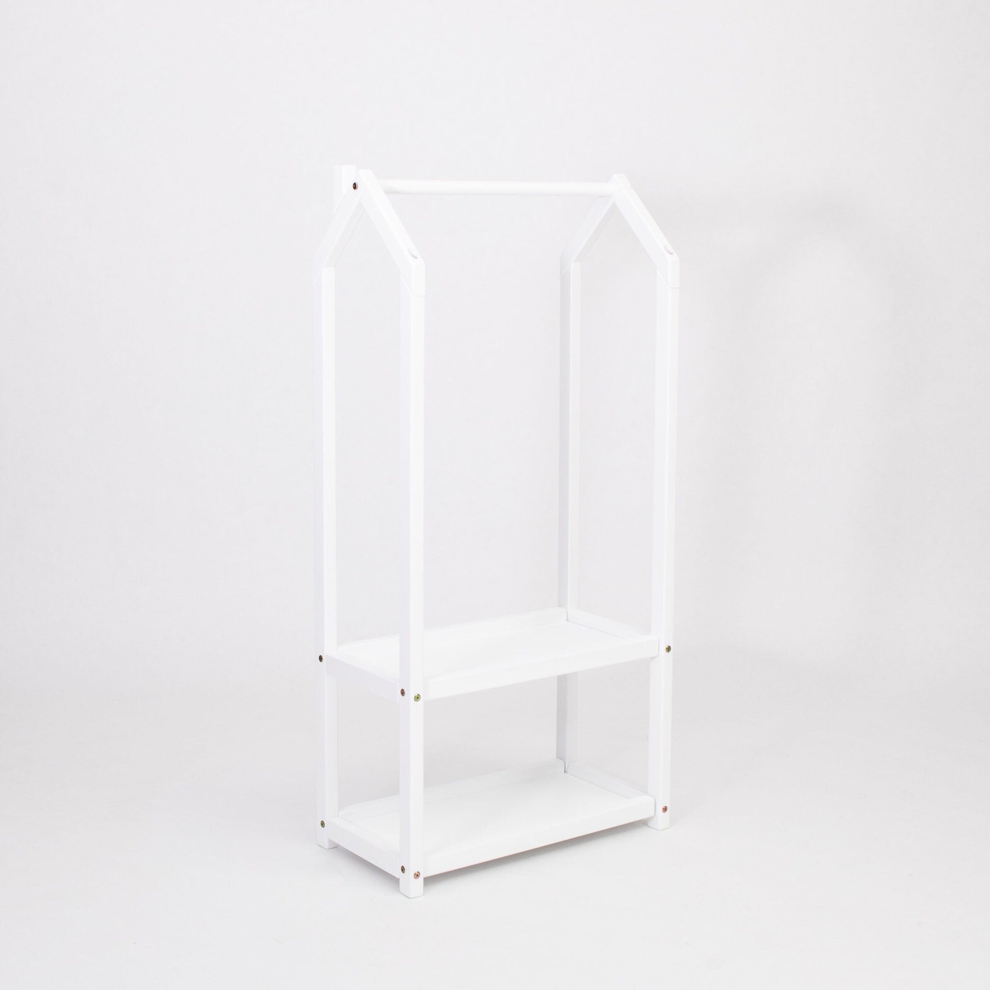 Montessori House Bed House Shaped Clothing Rack with Storage