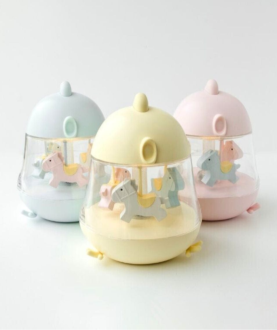 Rabbit & Friends Lamp with Carousel and Music - Blue