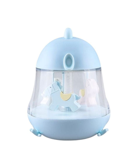 Rabbit & Friends Lamp with Carousel and Music - Blue