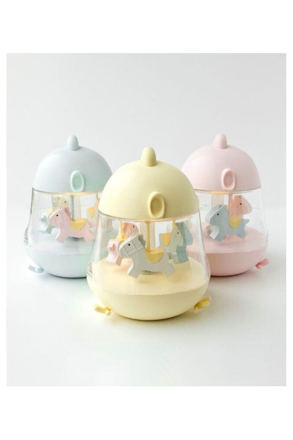 Rabbit & Friends Lamp with Carousel and Music - Pink