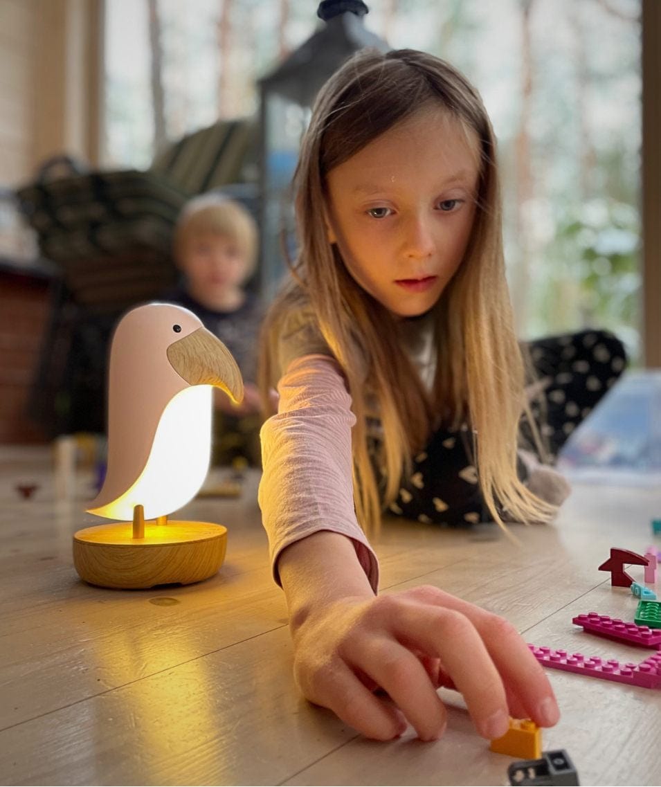 Rabbit & Friends Lamp with Speaker - Pink Bird