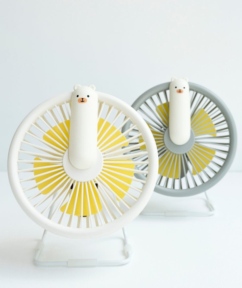 Rabbit & Friends Little Bear Fan Lamp - Grey