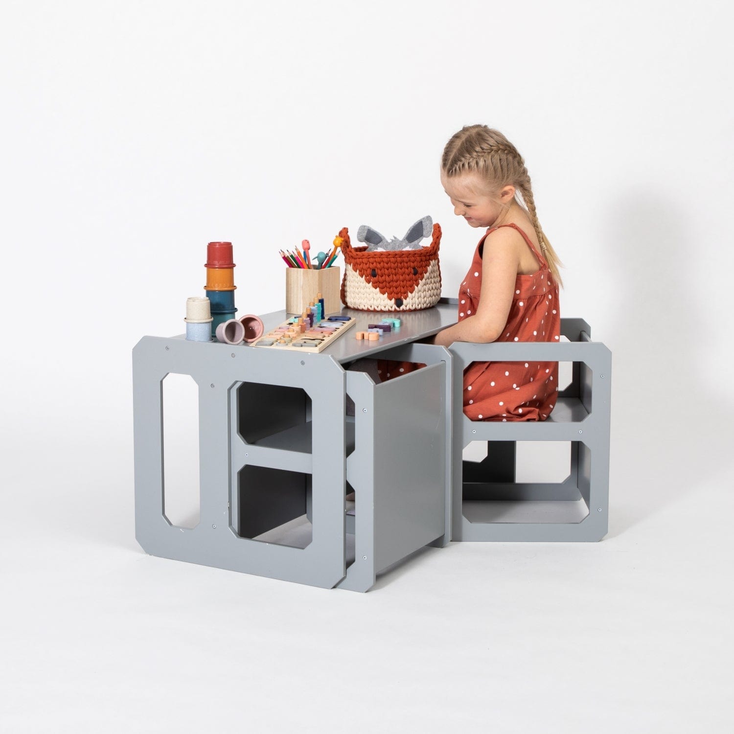 Montessori House Bed Montessori Weaning Table and Chair Set - with 2 Chairs