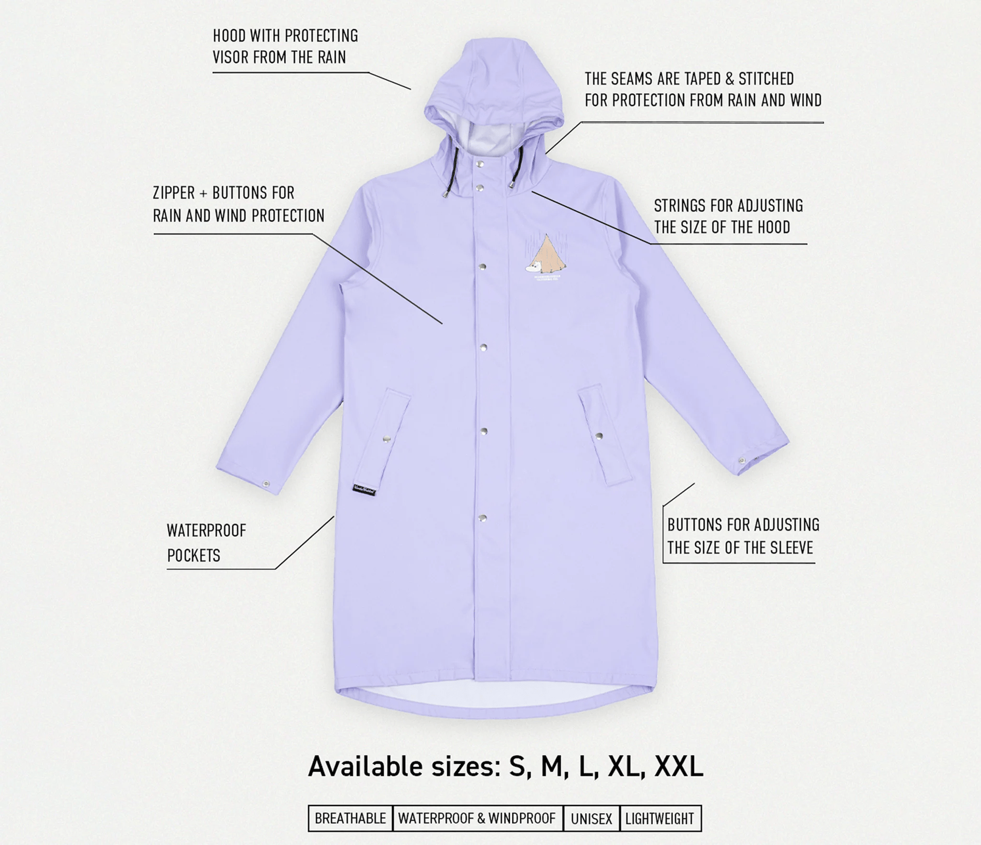 Moomin by NordicBuddies Moomin Adventure Rain Jacket - Yellow