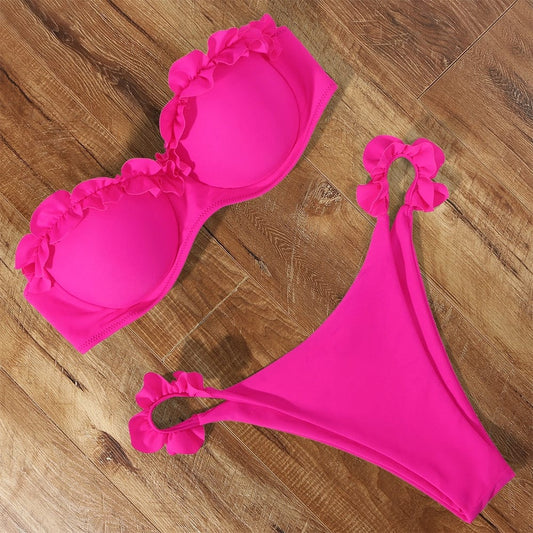cudo Swimsuits Pink / S Pegasus two-piece swimsuit with high-leg bottom