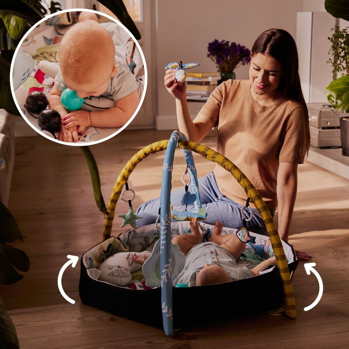 Kinderkraft Playmat and Ballpit 2in1 for Babies - Smartplay Sea