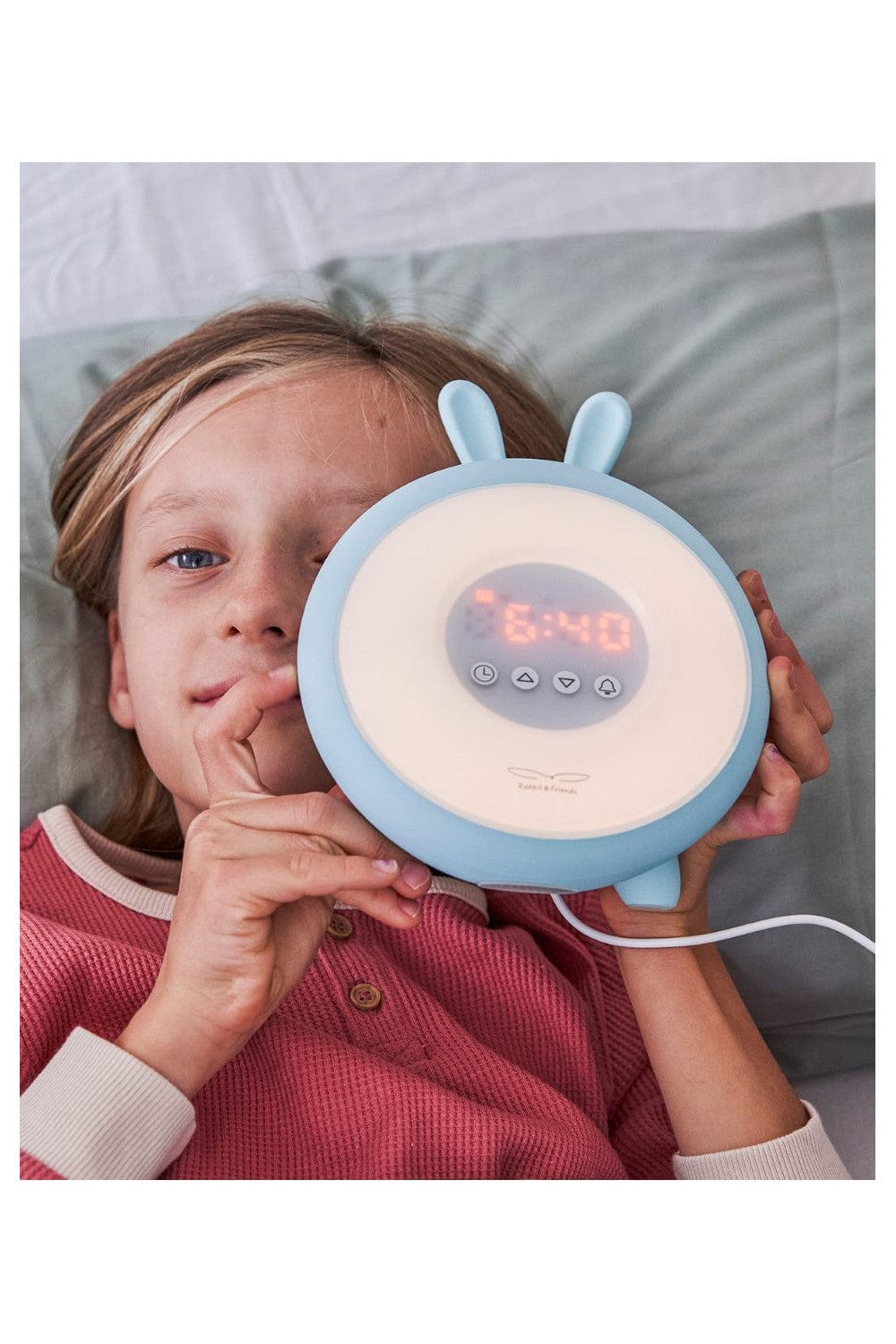 Rabbit & Friends Rabbit Lamp with Alarm Clock – Blue