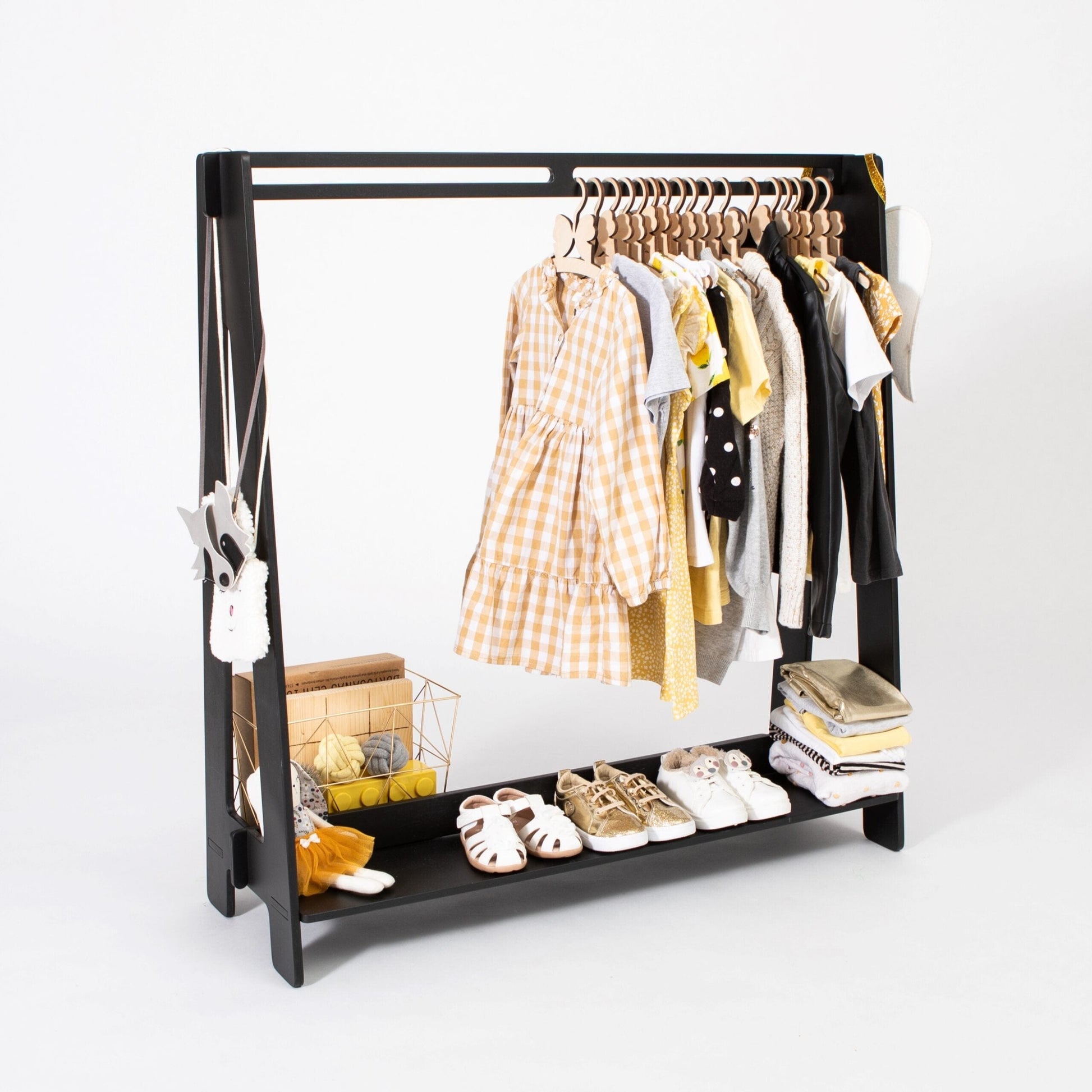 Montessori House Bed Toddlers Clothing Rack for Hangers