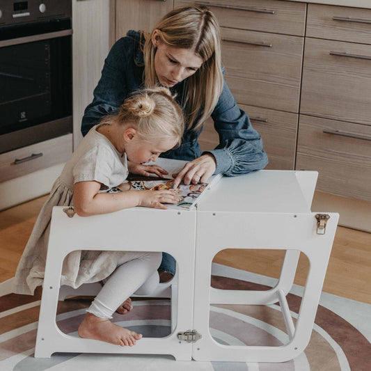 Montessori House Bed Transformable Kitchen Tower / Table & Chair