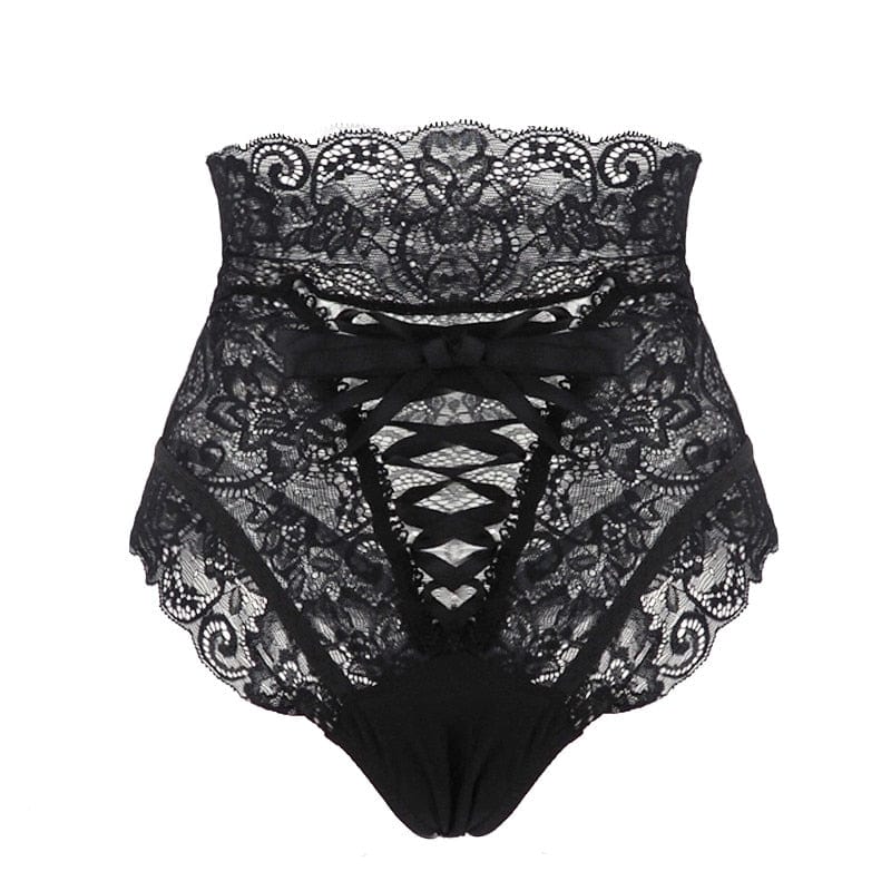 cudo Panties Black / S Vela ultra high waist lace panties