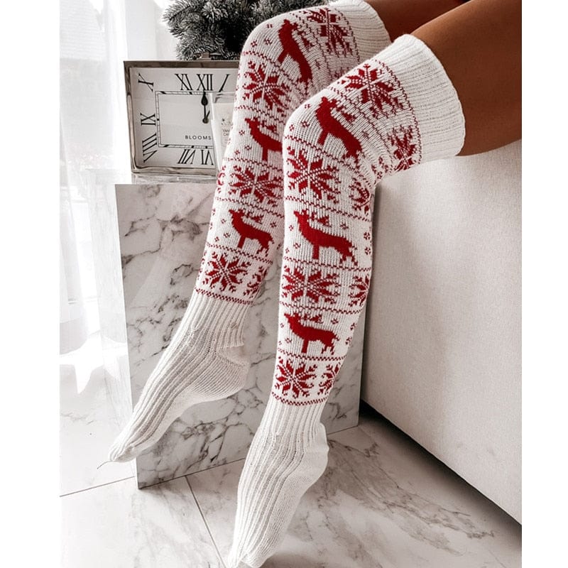 cudo Holidays Winter Dust Over-the-Knee Socks