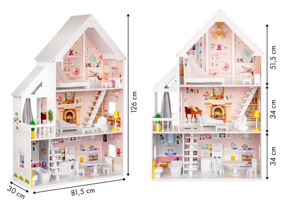 Gerardo's Toys Wooden Dollhouse Liselle with LED Lights