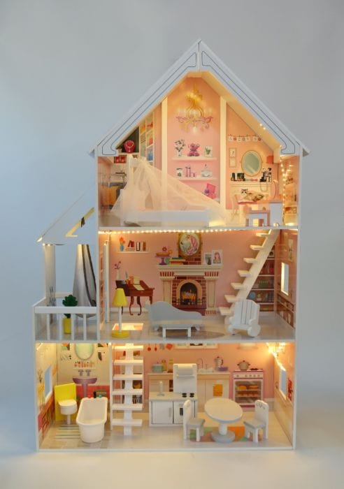 Gerardo's Toys Wooden Dollhouse Liselle with LED Lights